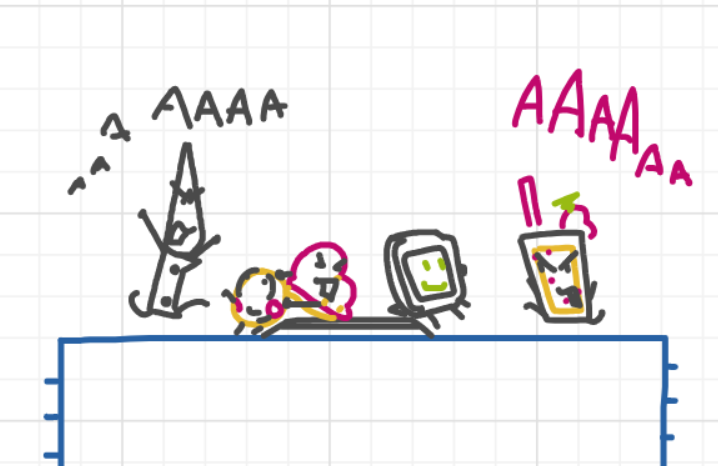 A panel from What's The Point, episode five of the Board Boards object show by Furretwalk/WalkingFurret.